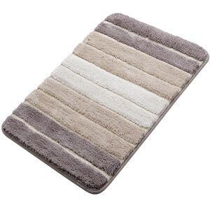 Microfiber Striped Bathroom Rugs Floor Machine Washable 20"x31" Khaki